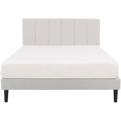 IDIMEX Lit double rembourré 140x190 avec sommier, gris clair - Publicité IDIMEX Lit double rembourré 140x190 avec sommier, gris clair - Publicité
