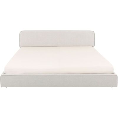 IDIMEX Lit double 160x200 avec tête de lit en tissu et sommier, gris clair - Publicité IDIMEX Lit double 160x200 avec tête de lit en tissu et sommier, gris clair - Publicité
