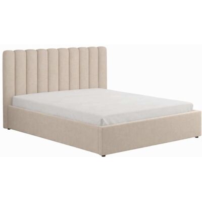 Concept Usine Lit avec coffre de rangement 140x190cm velours beige - Publicité Concept Usine Lit avec coffre de rangement 140x190cm velours beige - Publicité