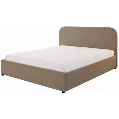 Concept Usine Lit avec coffre de rangement 140x190cm velours taupe - Publicité Concept Usine Lit avec coffre de rangement 140x190cm velours taupe - Publicité