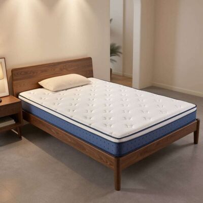 VASAGLE Matelas à mémoire de forme gel hybride ressorts 140 x 190 cm bleu - Publicité VASAGLE Matelas à mémoire de forme gel hybride ressorts 140 x 190 cm bleu - Publicité