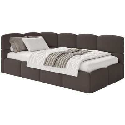 Selsey Lit ado 120x200, tête de lit à gauche, matelas, chenille marron - Publicité Selsey Lit ado 120x200, tête de lit à gauche, matelas, chenille marron - Publicité