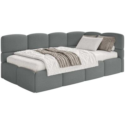 Selsey Lit ado 120x200, tête de lit à droite, matelas, chenille gris foncé - Publicité Selsey Lit ado 120x200, tête de lit à droite, matelas, chenille gris foncé - Publicité