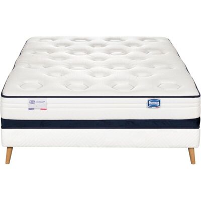 Simmons Ensemble l'inedit, matelas hybride 140x190, ferme, h27 + sommier - Publicité Simmons Ensemble l'inedit, matelas hybride 140x190, ferme, h27 + sommier - Publicité