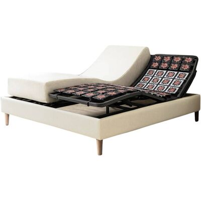 SAMPUR Lit electrique de relaxation simili blanc et matelas 180x200 cm - Publicité SAMPUR Lit electrique de relaxation simili blanc et matelas 180x200 cm - Publicité