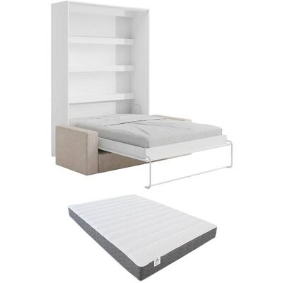 Lit RAPILI - 140x200cm - Ouverture verticale manuelle - LEDs - Matelas & Canapé - Publicité Lit RAPILI - 140x200cm - Ouverture verticale manuelle - LEDs - Matelas & Canapé - Publicité