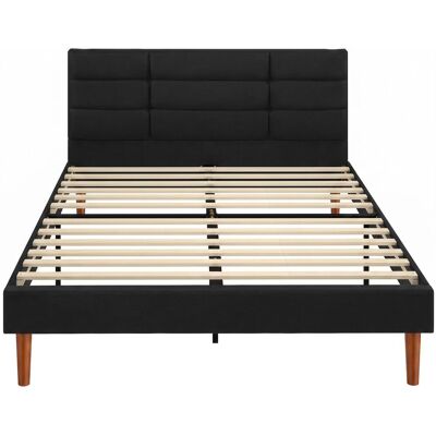 Homcom Cadre de lit 140 x 200 cm avec sommier bois rangement au-dessous noir - Publicité Homcom Cadre de lit 140 x 200 cm avec sommier bois rangement au-dessous noir - Publicité