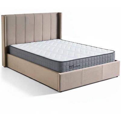 Menzzo Pack lit-coffre + matelas bedream 140x190cm velours taupe - Publicité Menzzo Pack lit-coffre + matelas bedream 140x190cm velours taupe - Publicité