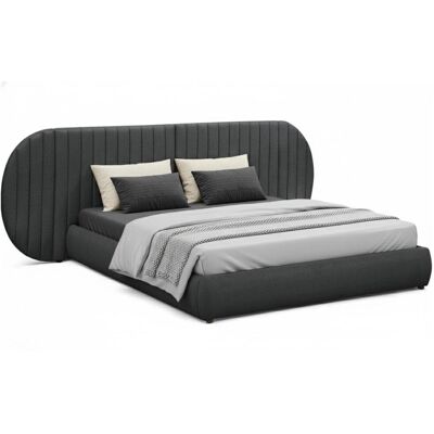 Menzzo Lit-coffre complet avec tête de lit modulable 180x200cm tissu gris - Publicité Menzzo Lit-coffre complet avec tête de lit modulable 180x200cm tissu gris - Publicité