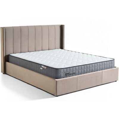 Menzzo Pack lit-coffre + matelas bedream 180x200cm velours taupe - Publicité Menzzo Pack lit-coffre + matelas bedream 180x200cm velours taupe - Publicité