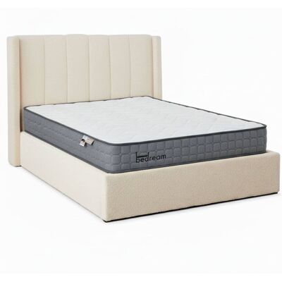 Menzzo Pack lit-coffre + matelas bedream 140x190cm tissu bouclette crème - Publicité Menzzo Pack lit-coffre + matelas bedream 140x190cm tissu bouclette crème - Publicité