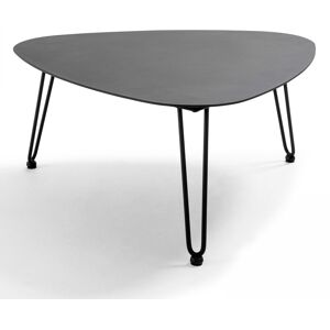 Oviala Table basse de jardin en aluminium et acier noir