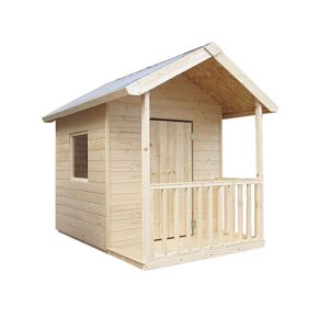 Jardipolys Maisonnette personnalisable avec balcon en sapin epicea a peindre