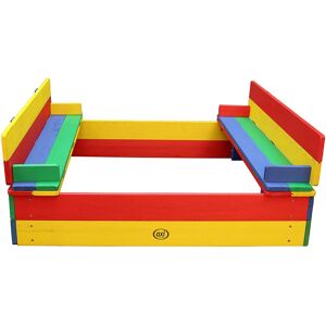 Axi Bac a sable en bois multicolor avec couvercle et banc integre