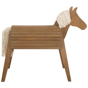 roba Cheval de jardin en bois lasure teck avec criniere et queue