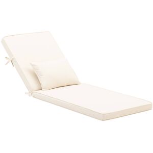 Defora Home Coussin ecru avec petit coussin pour chaise longue de jardin