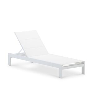 Defora Home Pack 2 chaises longues de jardin en aluminium blanc