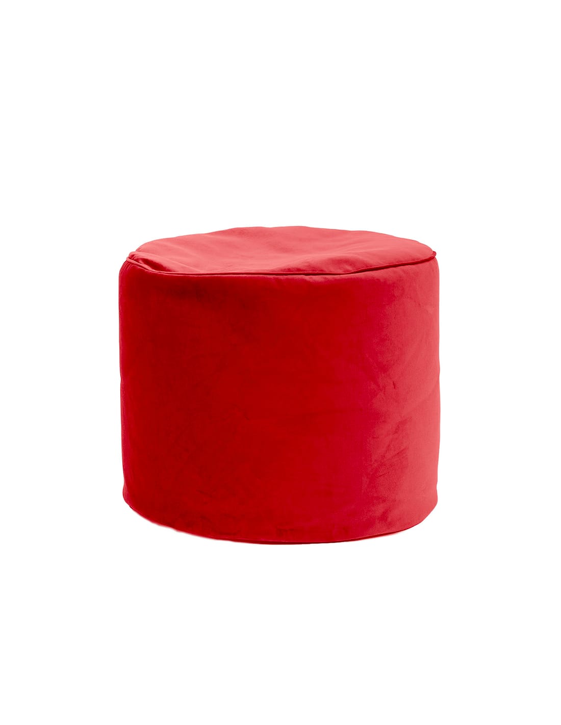 Jumbo Bag Pouf rond d'intérieur en velours rouge scarlet