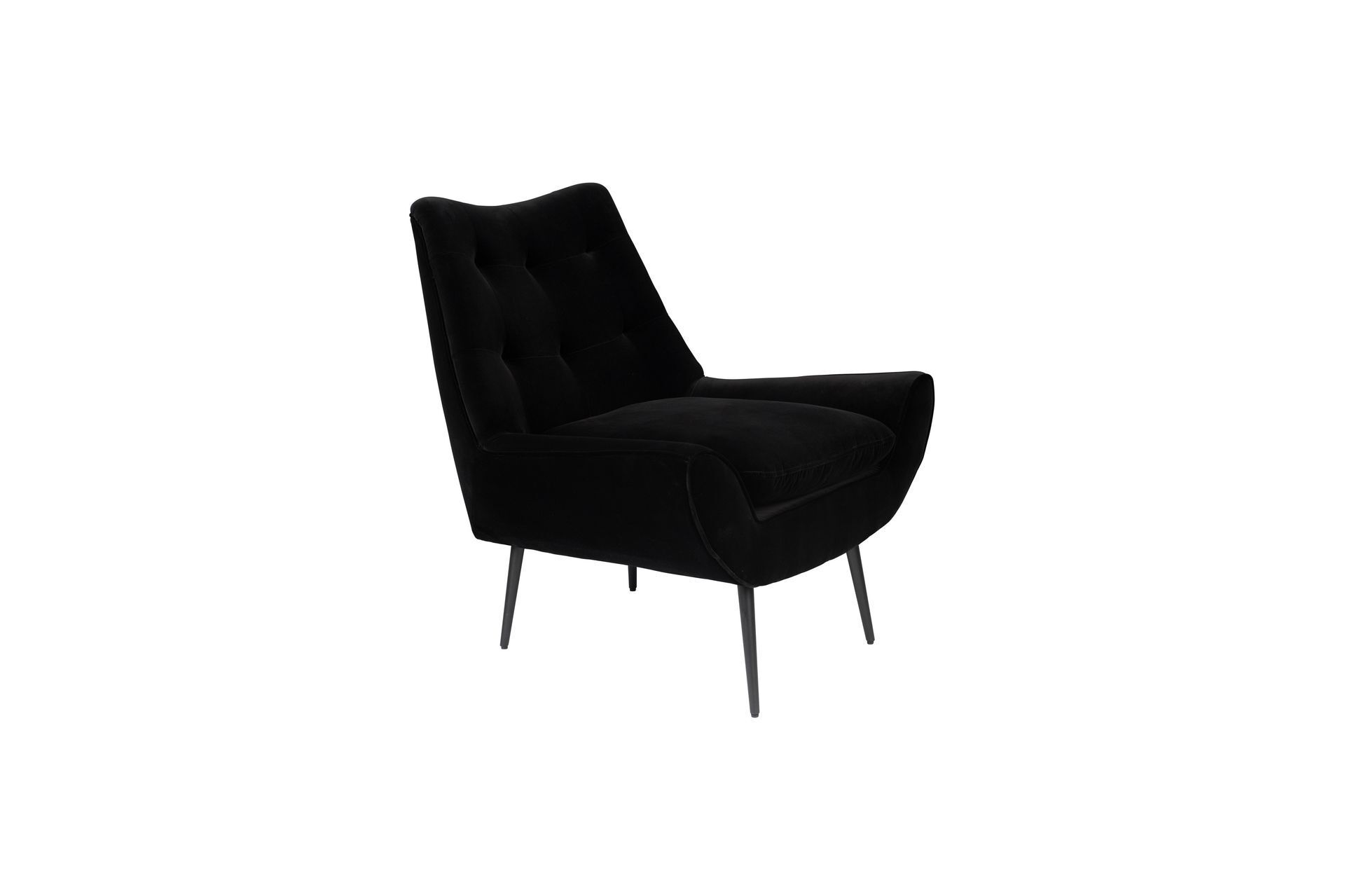 Dutchbone Fauteuil en velours noir