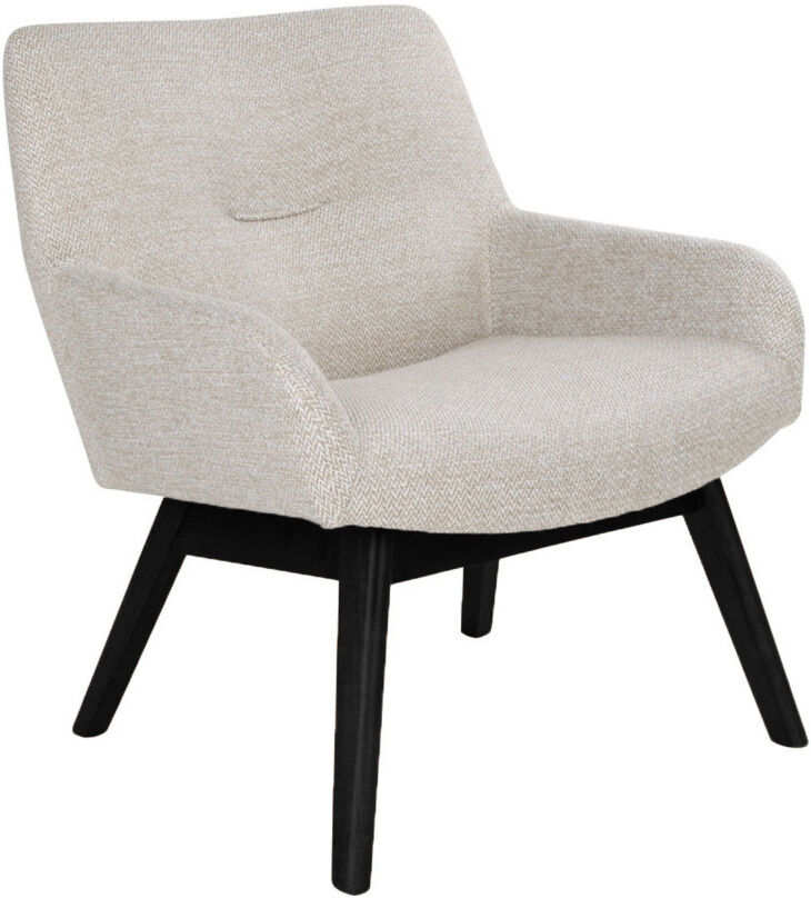 House Nordic Fauteuil en tissu et pieds en bois noir ecru