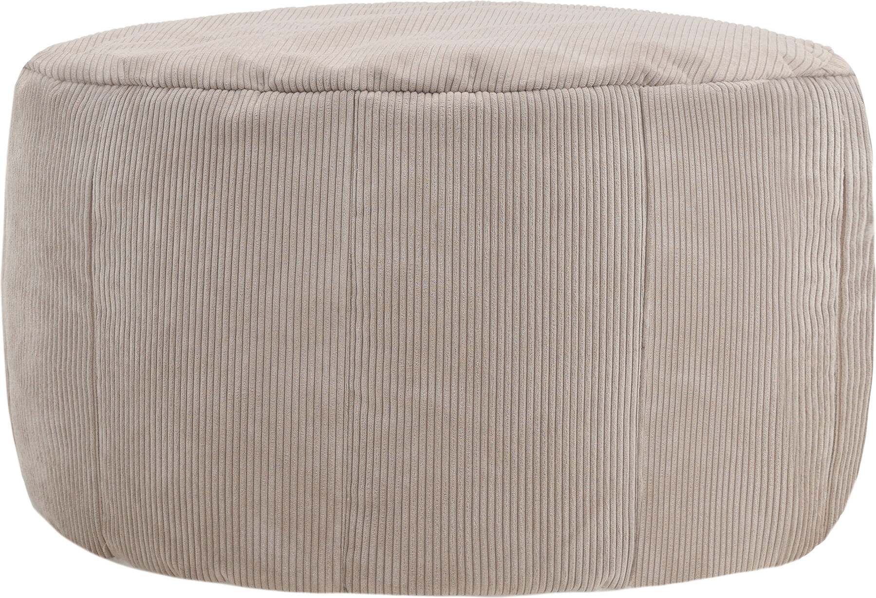 Icon Pouf en velours finement côtelé demi-lune beige