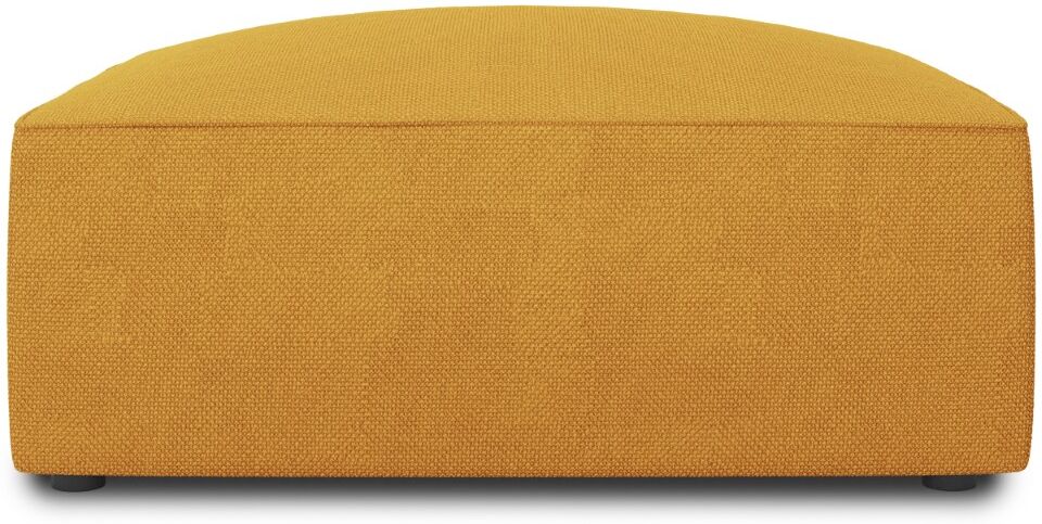 Micadoni Home Pouf 1 place en tissu structurel jaune