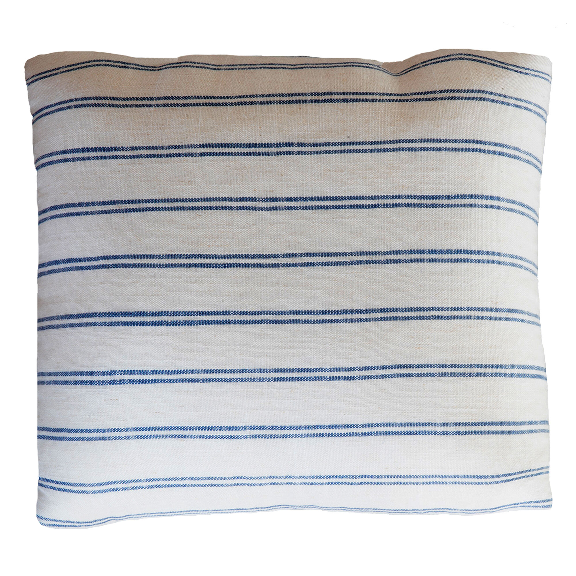 MX HOME Coussin en Lin rayé bleu