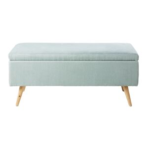 Maisons du Monde Banquette coffre 2 places en lin vert et hevea