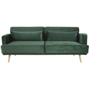 Maisons du Monde Canape clic-clac 3 places en velours vert