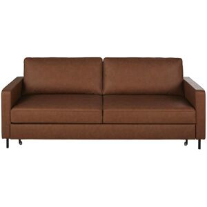 Maisons du Monde Canape convertible 3 places en textile enduit marron