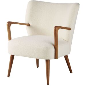 Maisons du Monde Fauteuil bouclettes blanches et bouleau massif