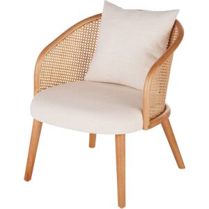 Maisons du Monde Fauteuil ecru et cannage en rotin