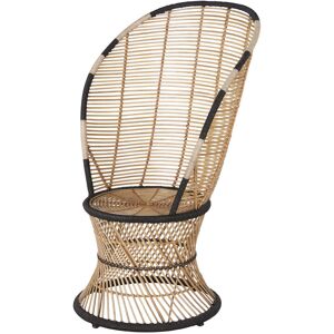 Maisons du Monde Fauteuil en rotin, abaca et metal beige et noir