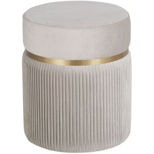 Maisons du Monde Pouf rond beige et dore