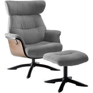 Altobuy Fauteuil inclinable + repose-pieds gris