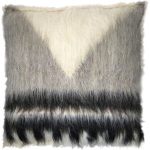 Malagoon Coussin triangle 100% laine noir et blanc casse 50x50