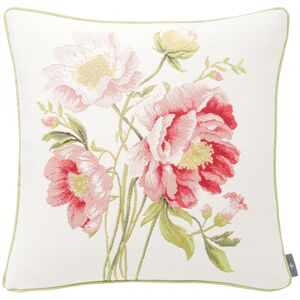 ART Coussin tapisserie bouquet pivoines Blanc 50 x 50