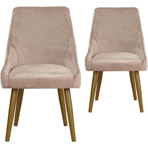 Menzzo Lot de 2 fauteuils de table velours taupe