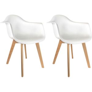 Altobuy Lot de 2 fauteuils assises blanches