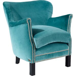 Robin des Bois Fauteuil club en velours cloute bleu arctique