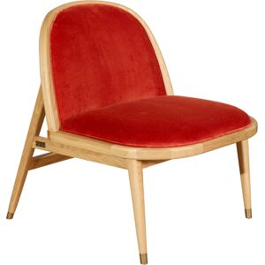 Robin des Bois Fauteuil chene et velours brique