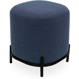 Meubles & Design Pouf rond en tissu pieds metal bleu