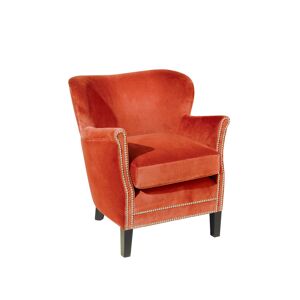 Robin des Bois Fauteuil club en velours cloute brique