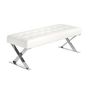 Angel Cerda Banquette croute de cuir et acier chrome