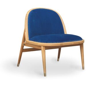 Robin des Bois Fauteuil chene et velours bleu