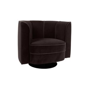 Dutchbone Fauteuil lounge en velours noir