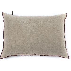 Lo de Manuela ORIENT EXPRESS Coussin en lin pur lave Begur Beige Bordeaux 40x60