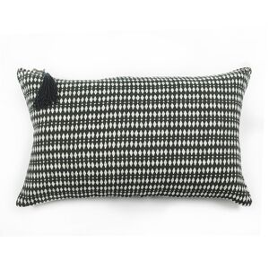 Lo de Manuela AFRIQUE - Coussin en lin pur lave Kalaharinoir blanc 30x50