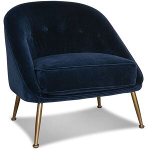 PIB Fauteuil crapaud en velours bleu