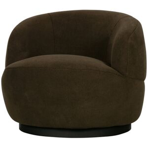 WOOOD Fauteuil pivotant arrondi en tissu marron